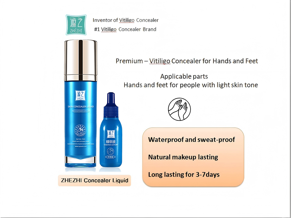 ZHEZHI Coverage Liquid 30ml – Large Area Vitiligo Coverage | 2 Shades for All Skin Tones