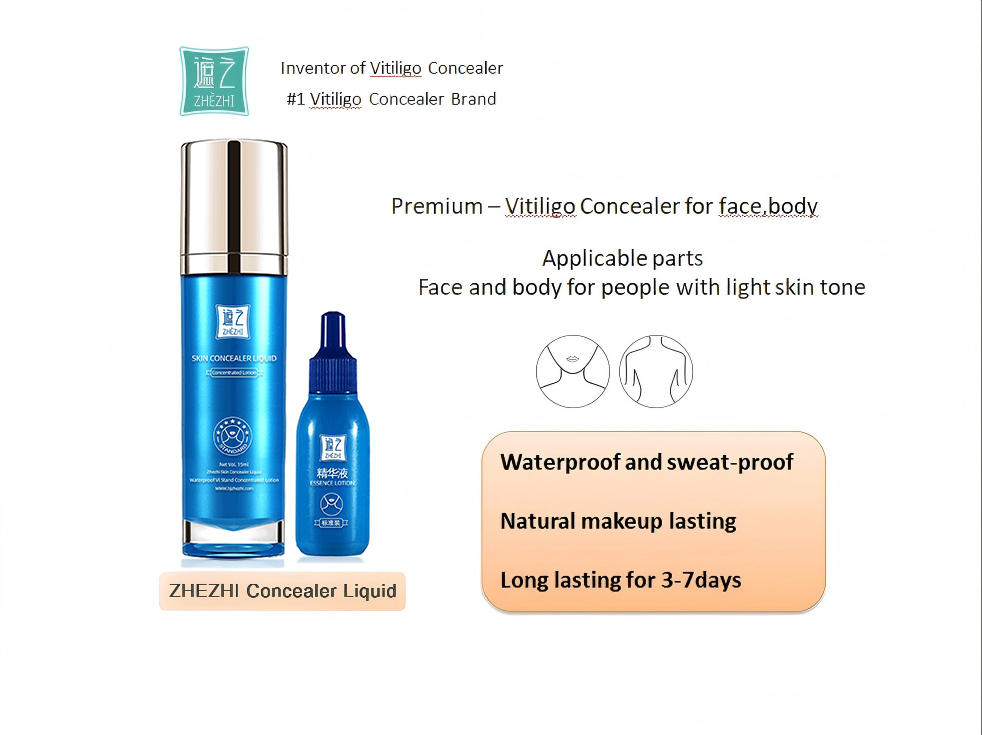 ZHEZHI Coverage Liquid 30ml – Large Area Vitiligo Coverage | 2 Shades for All Skin Tones